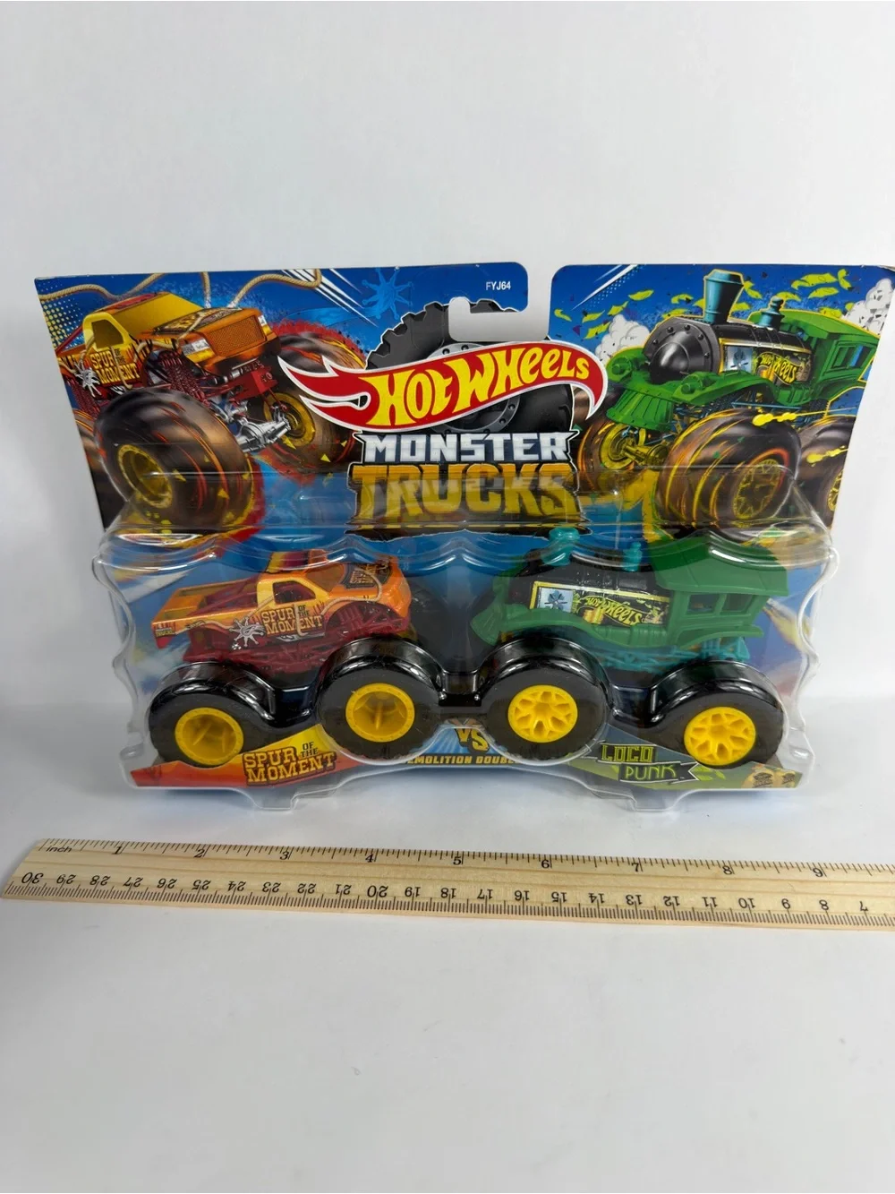 Hot Wheels Monster Trucks Demolition Doubles Spur  Of The Moment & Loco Punk